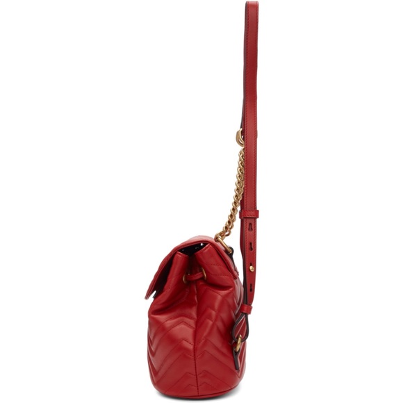 NBIB Gucci Red Mini GG Marmont 2.0 Backpack - Picture 2 of 12